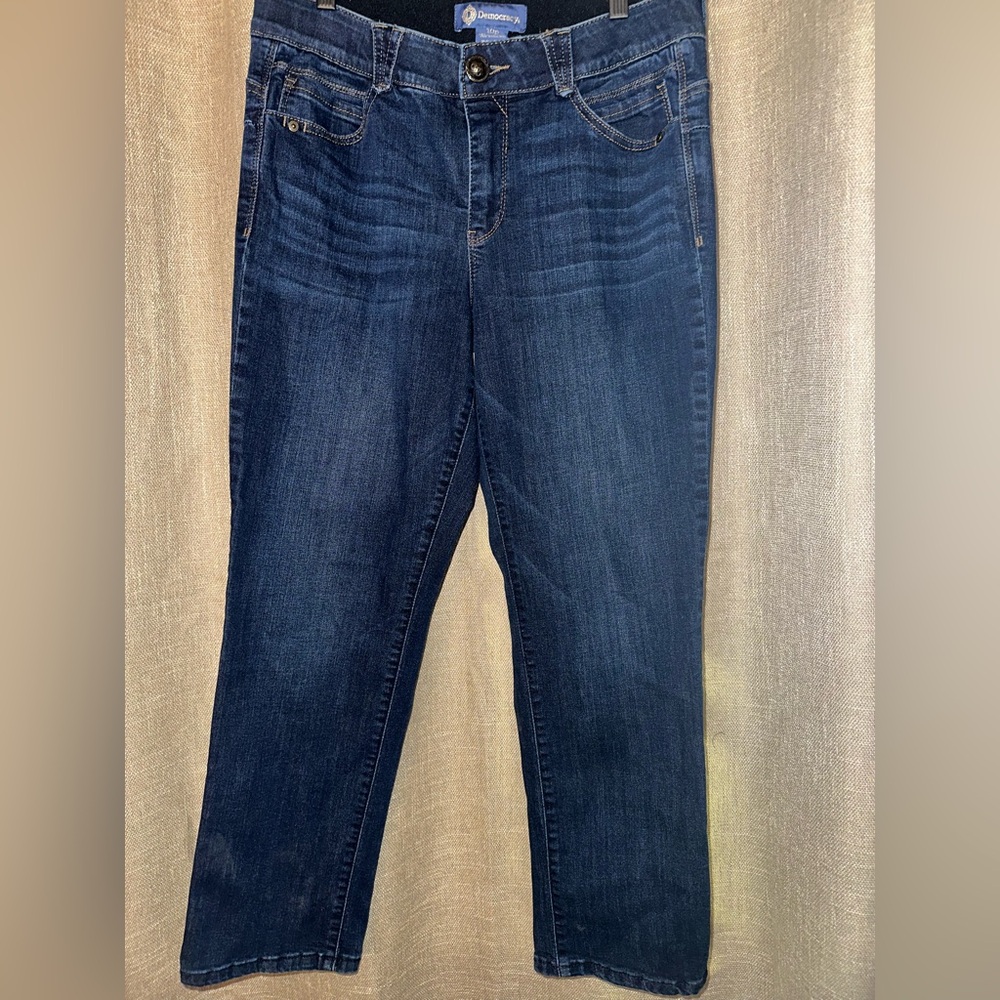 Democracy "Ab" Technology Jeans Women's Size 10P Petite Skinny Ankle Dark Wash